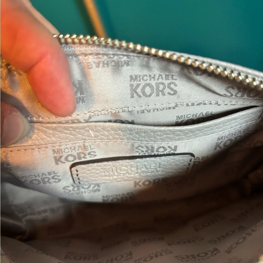 Michael Kors Silver Leather Pouch
